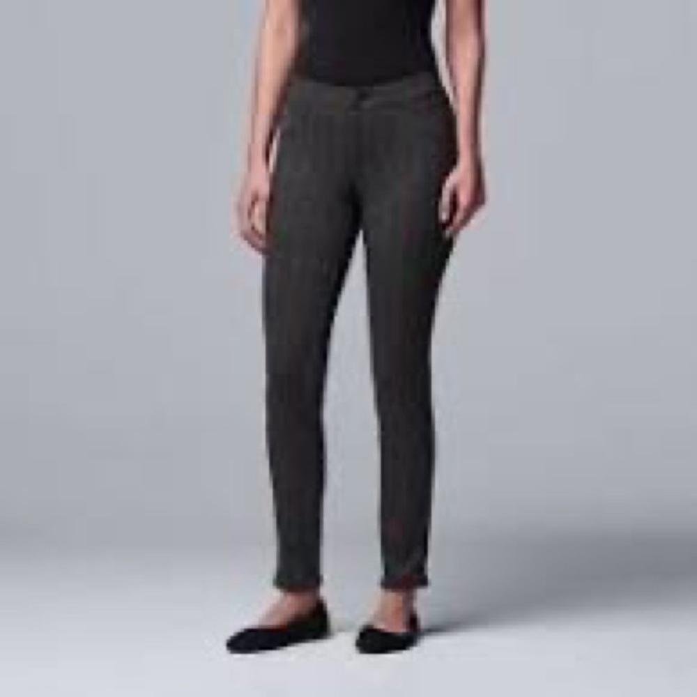 Simply Vera Vera Wang Every Day Luxury Skinny Ponte Pants Charcoal Gray size L